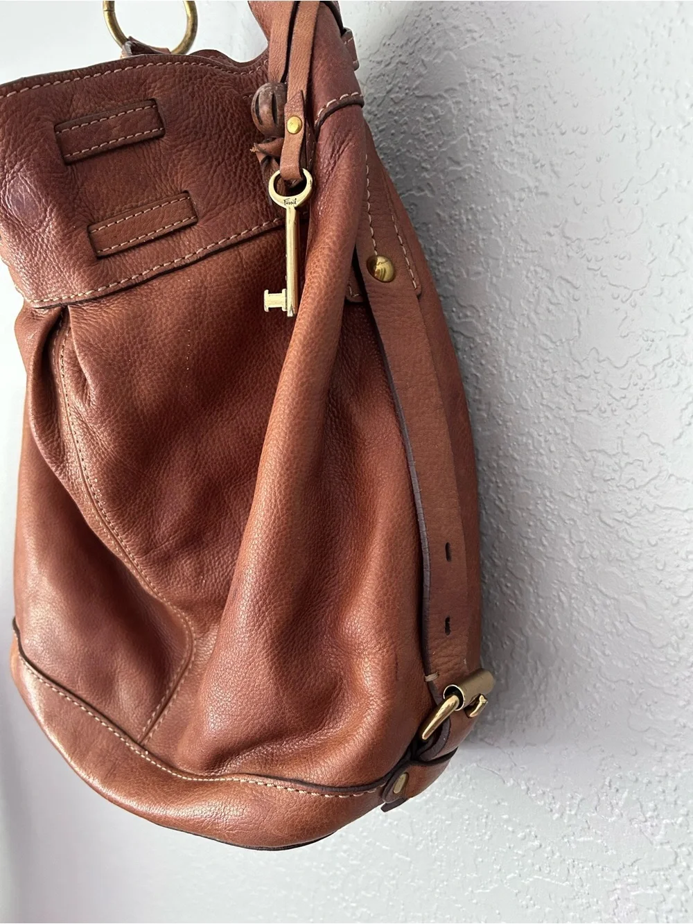 Fossil Brown Leather Slouchy Hobo Bag Purse